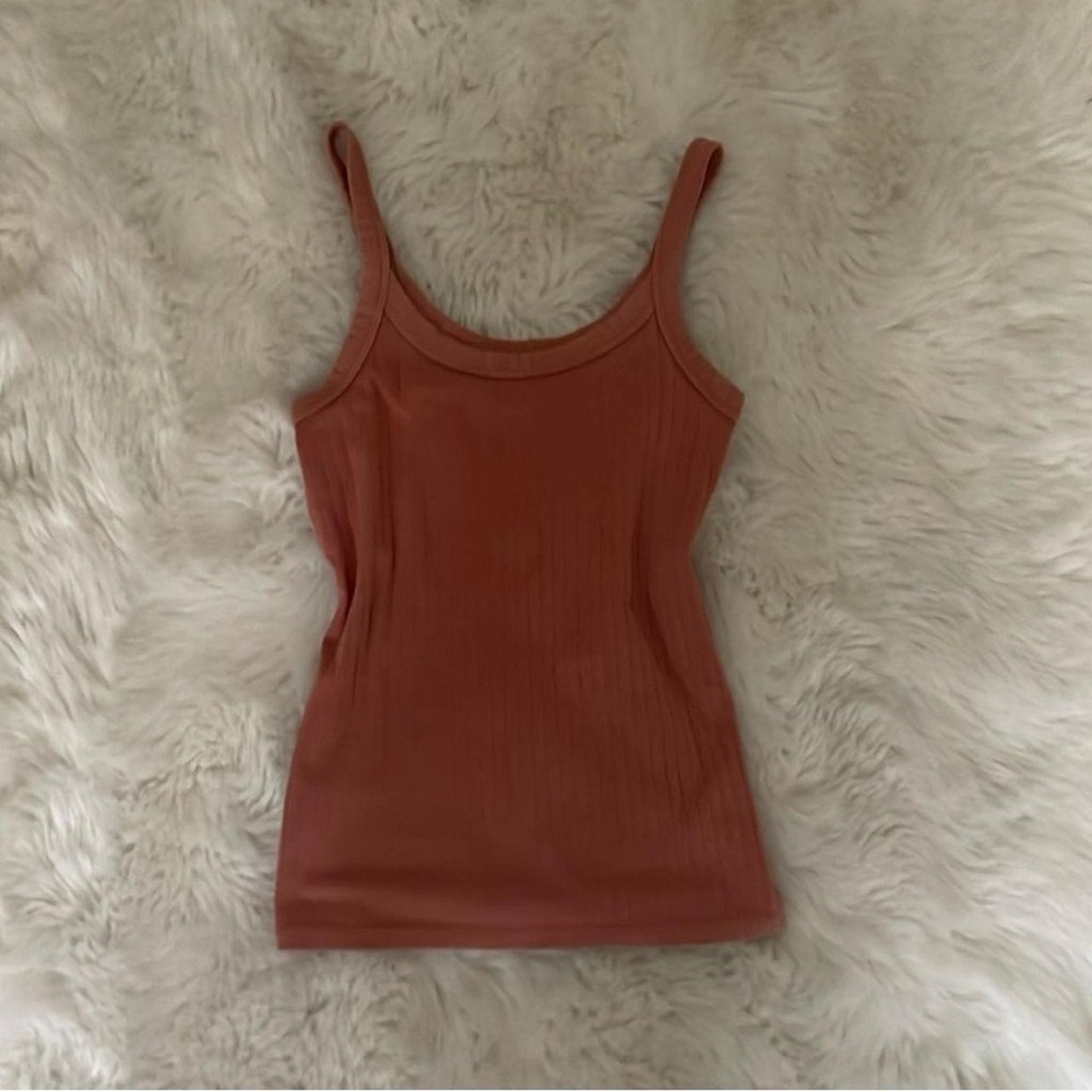 Aerie Ribbed Coral Tank Size XS